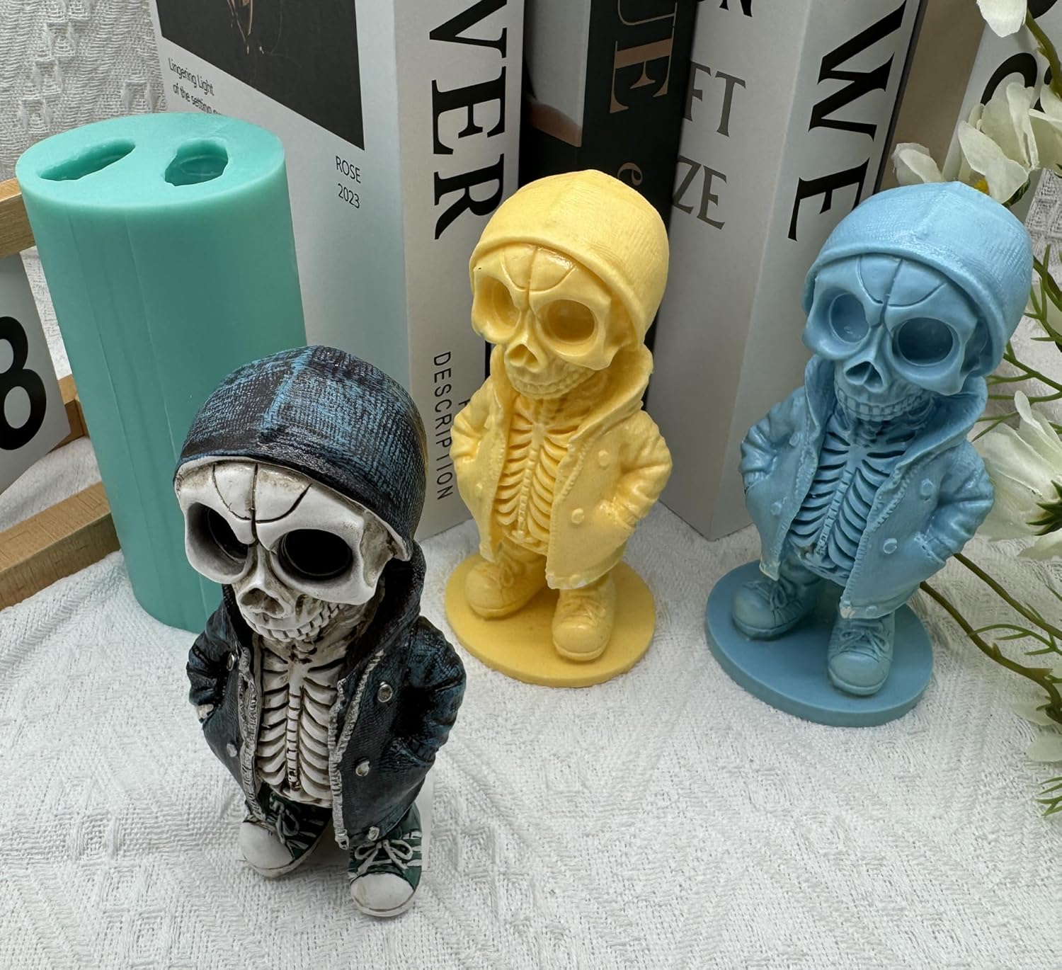 Skull Skeleten 3D Silicone Mold for Candle Epoxy Resin Plaster Concrete Hallowen Decorations Craft Making,New Popular Candle molds