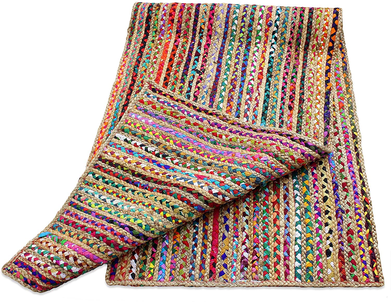 Dywan jutowy i mieszanka bawełny, ręcznie pleciony prostokątny dywan do dekoracji domu (60 x 240 cm)