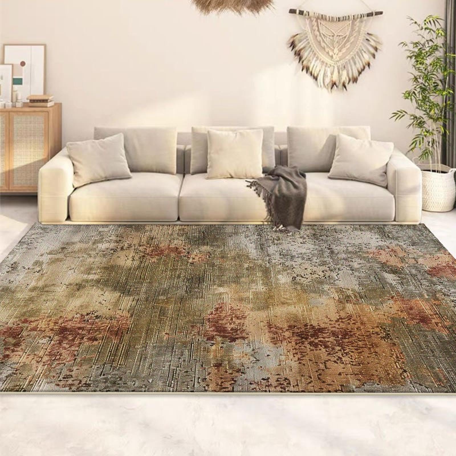 Tapis abstrait 160x200 cm lavable en flanelle pour salon et chambre