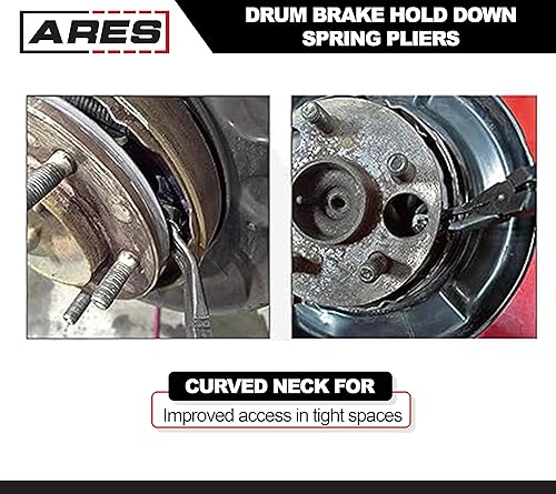 Miniatura 5 de ARES 18022 - Alicates de resorte de retención de freno de tambor - Diseño de cabeza integral de alta resistencia - Cuello curvado para un fácil