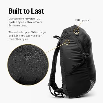 Tortuga Packable Backpack - Lightweight Foldable Travel Bag for Men and Women, Personal Item Backpack with Compact Design, Durable Nylon and Reinforced Base