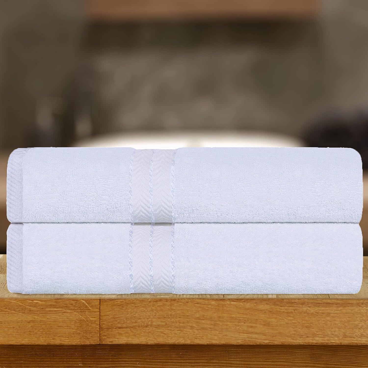 Superior Turkish Cotton Ultra-Plush 2-Piece Bath Sheet Set, Oversized Towels for Adults and Kids, Hotel Collection, Fluffy Soft, Quick Drying, Home Essentials, Guest Bathroom, Apartment, White - Image 2