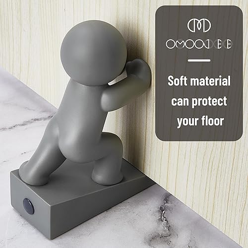 Miniatura 7 de Lindo tope de puerta, antideslizante para la parte inferior de la puerta, mantiene las puertas abiertas para niños y mascotas, gris, paquete de 1