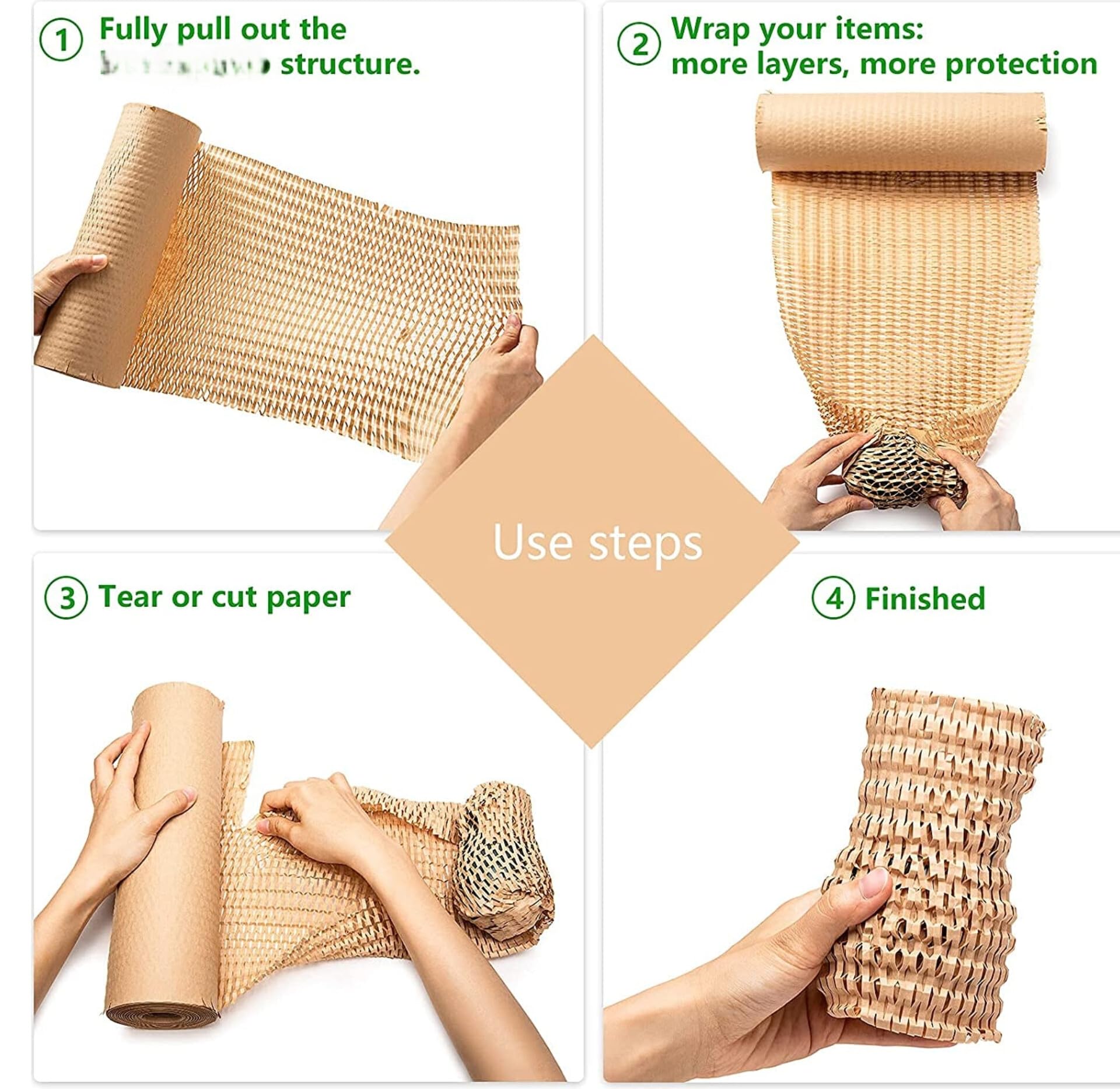 Devshree Eco-Friendly imported Virgin Expandable Kraft Paper bubble Wrap Packaging roll (15" × 10 mtr) High Strechable 90GSM Expanded up to 16 mtr 3