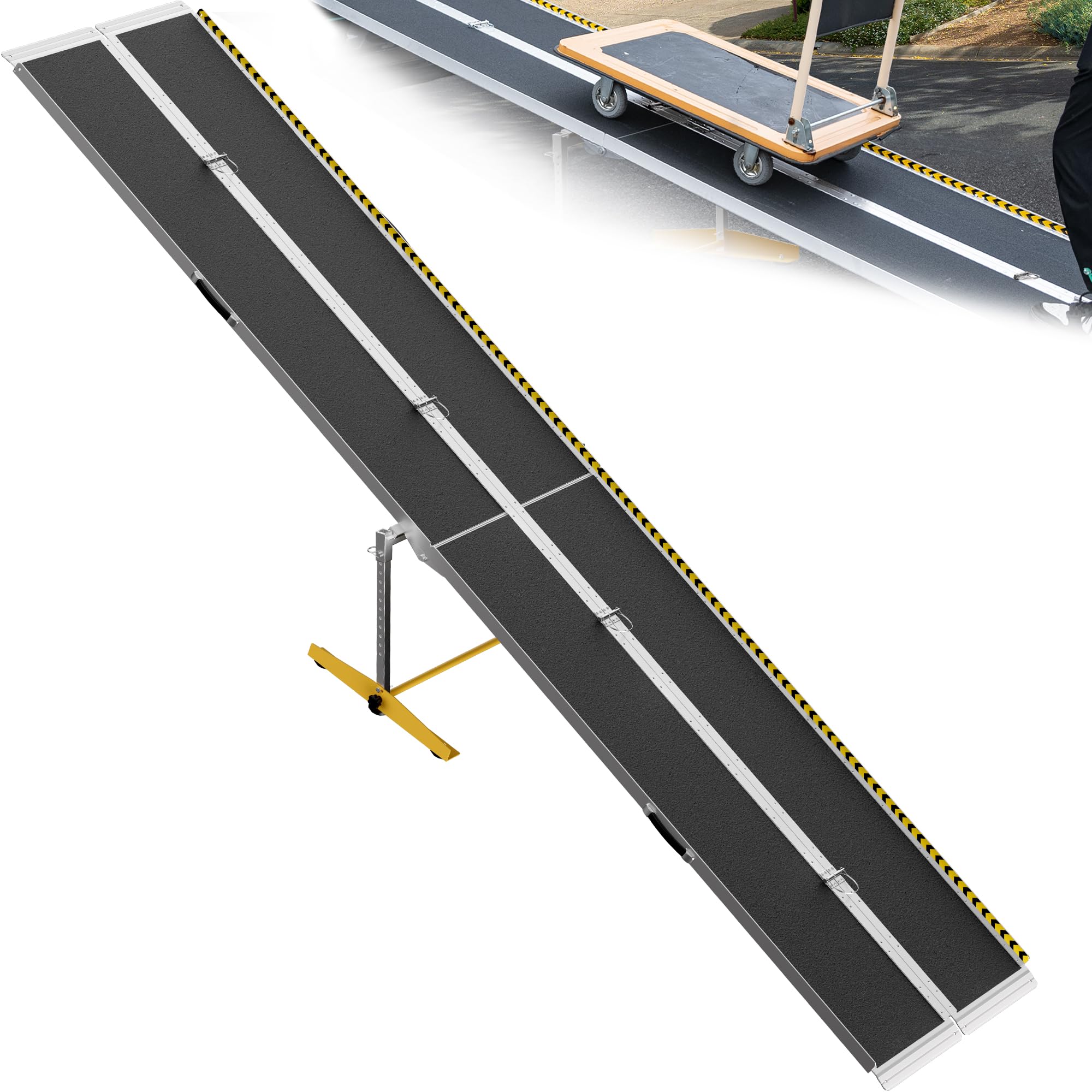 VNN Portable Wheelchair Ramp 12FT, Non-Slip Ramps for Wheelchairs for Home