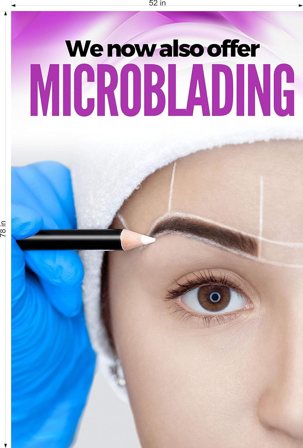 Permanent XXV Microblading Eyebrows Service Makeup Sign Advertising Marketing Décor Vertical (Photo-Realistic Paper Poster Matte Non-Laminated [Indoors], 24")