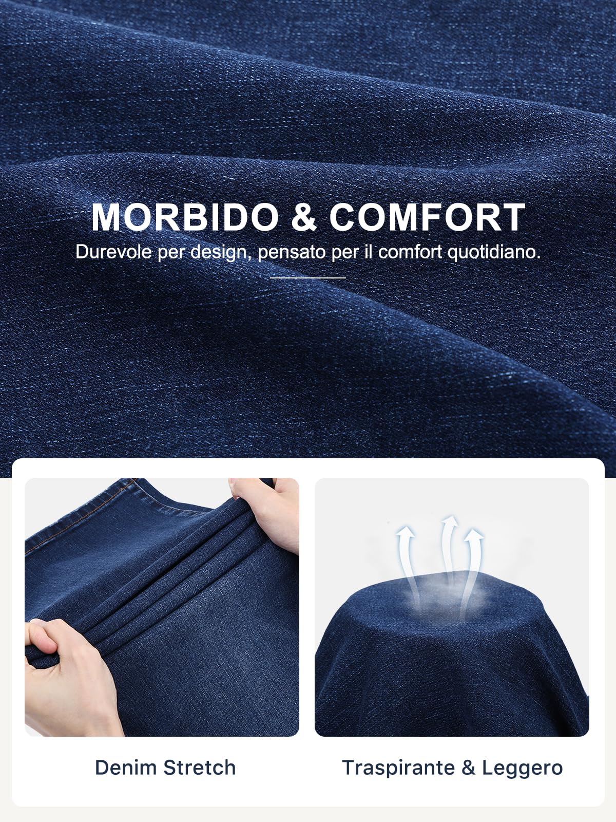 Jeans Donna a Vita Alta - Elasticizzati a Gamba Dritta e Larga, Pantaloni in Denim Comodi con vestibilità Precisa