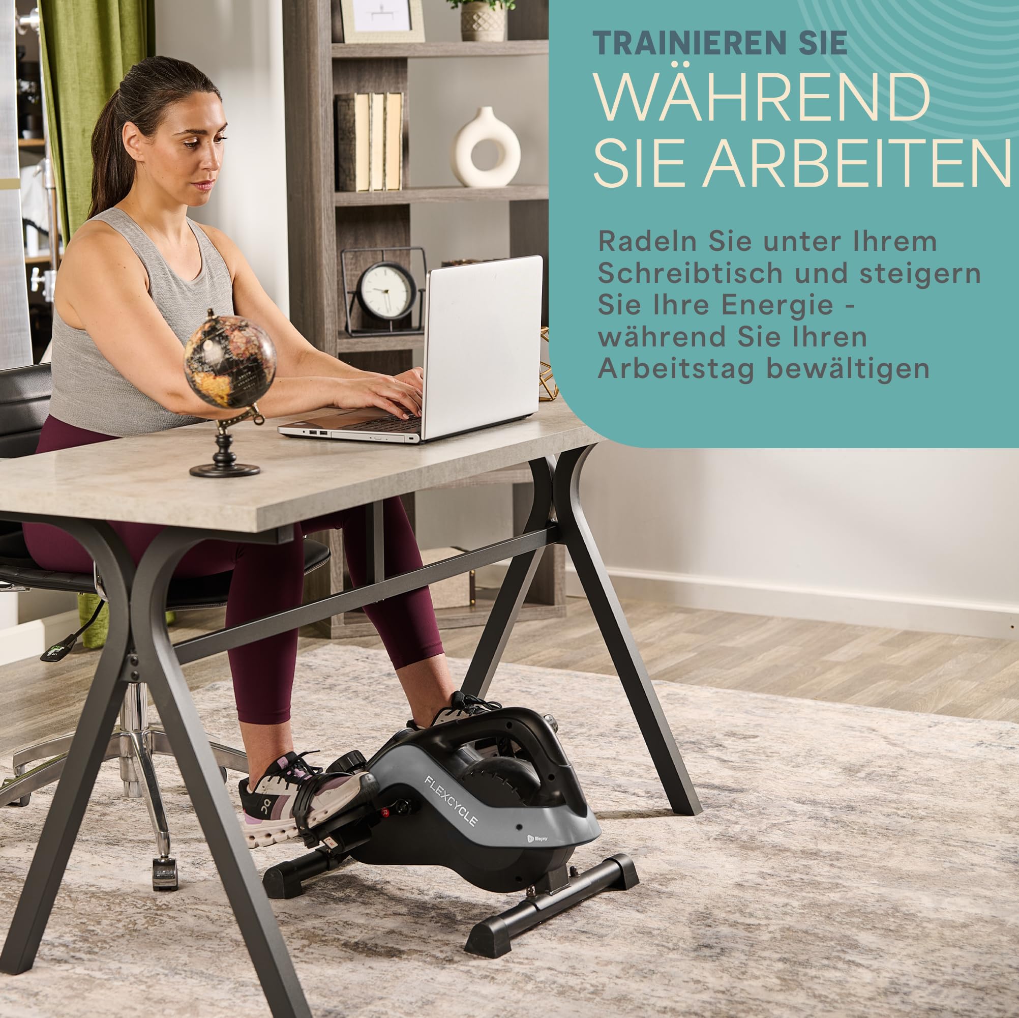 Lifepro 3-in-1-Fahrrad-Pedaltrainer unter dem Schreibtisch mit Widerstandsbändern – Arm-, Fuß- und Beintrainer im Sitzen für Senioren – Mini-Fahrrad-Pedaltrainer unter dem Schreibtisch