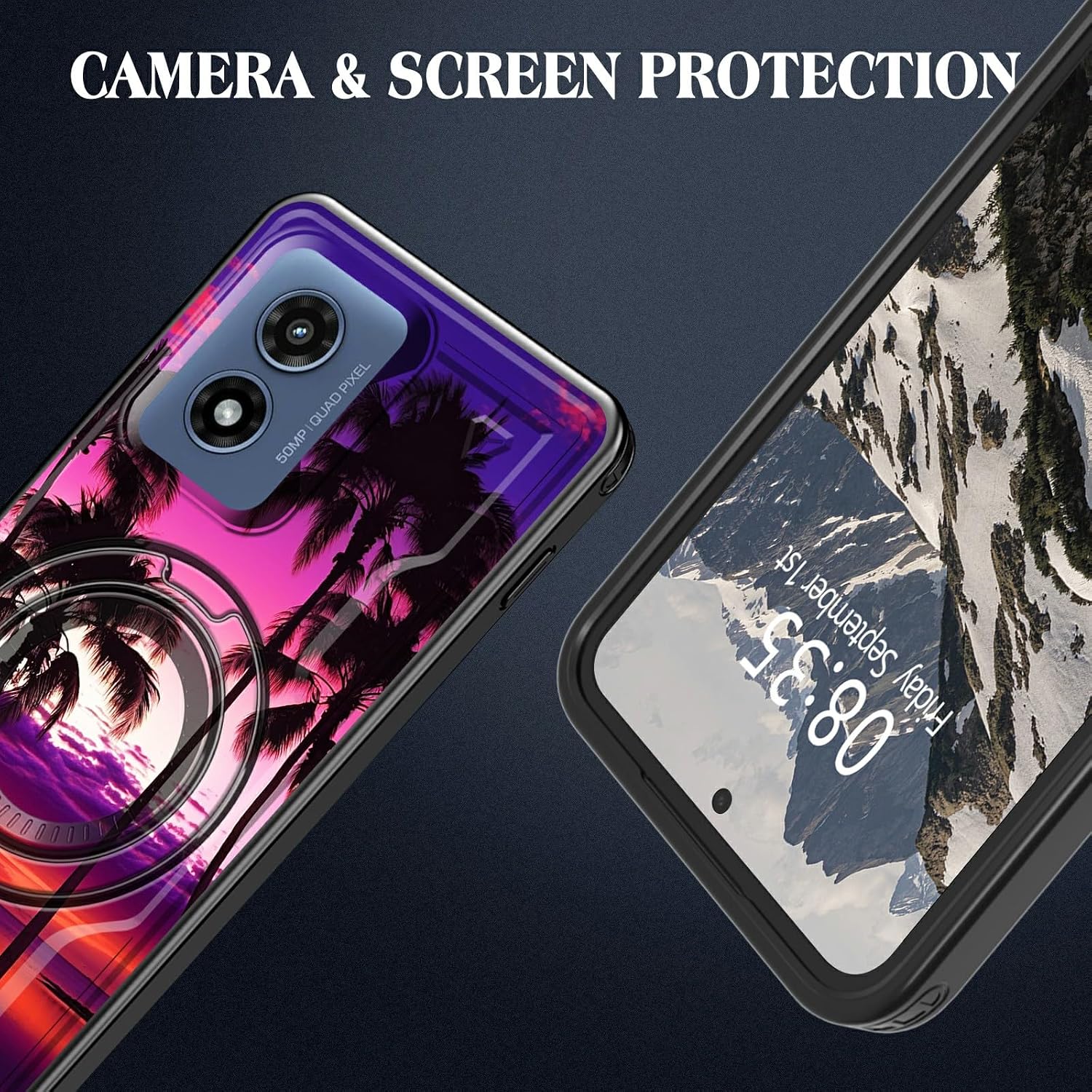 for Motorola Moto G Play 4G 2024 6.5" Case with Stand for Moto G Play 4G 2024 Case Hybrid Dual Layer Rugged Slim Shockproof Protective Cover for Moto G Play 4G 2024,Tropical Plants thumbnail