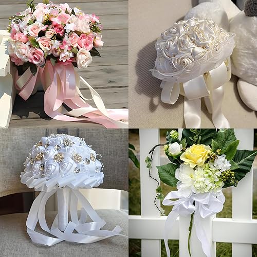 Miniatura 140 de Cinta de satén verde esmeralda de doble cara de 1-1/2 pulgadas x 50 yardas, cinta de poliéster verde esmeralda para envolver regalos, muy adecuada