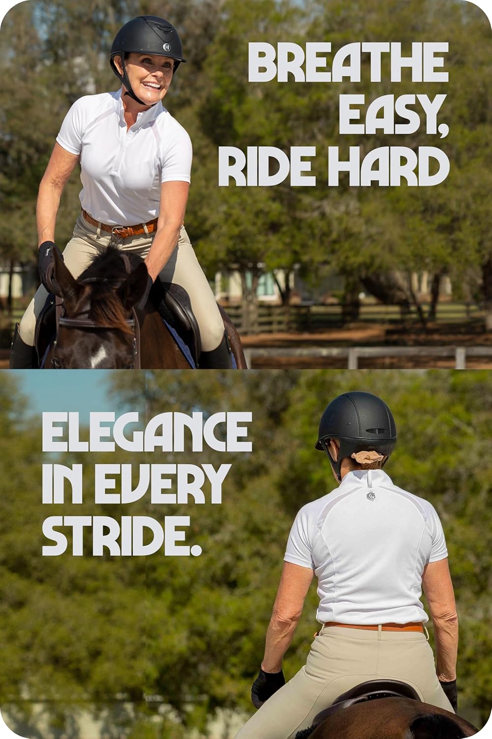 Equinavia Ingrid Women's Equestrian Show Shirt - Short Sleeved Performance Shirt with Cooling Mesh Panels - Image 3