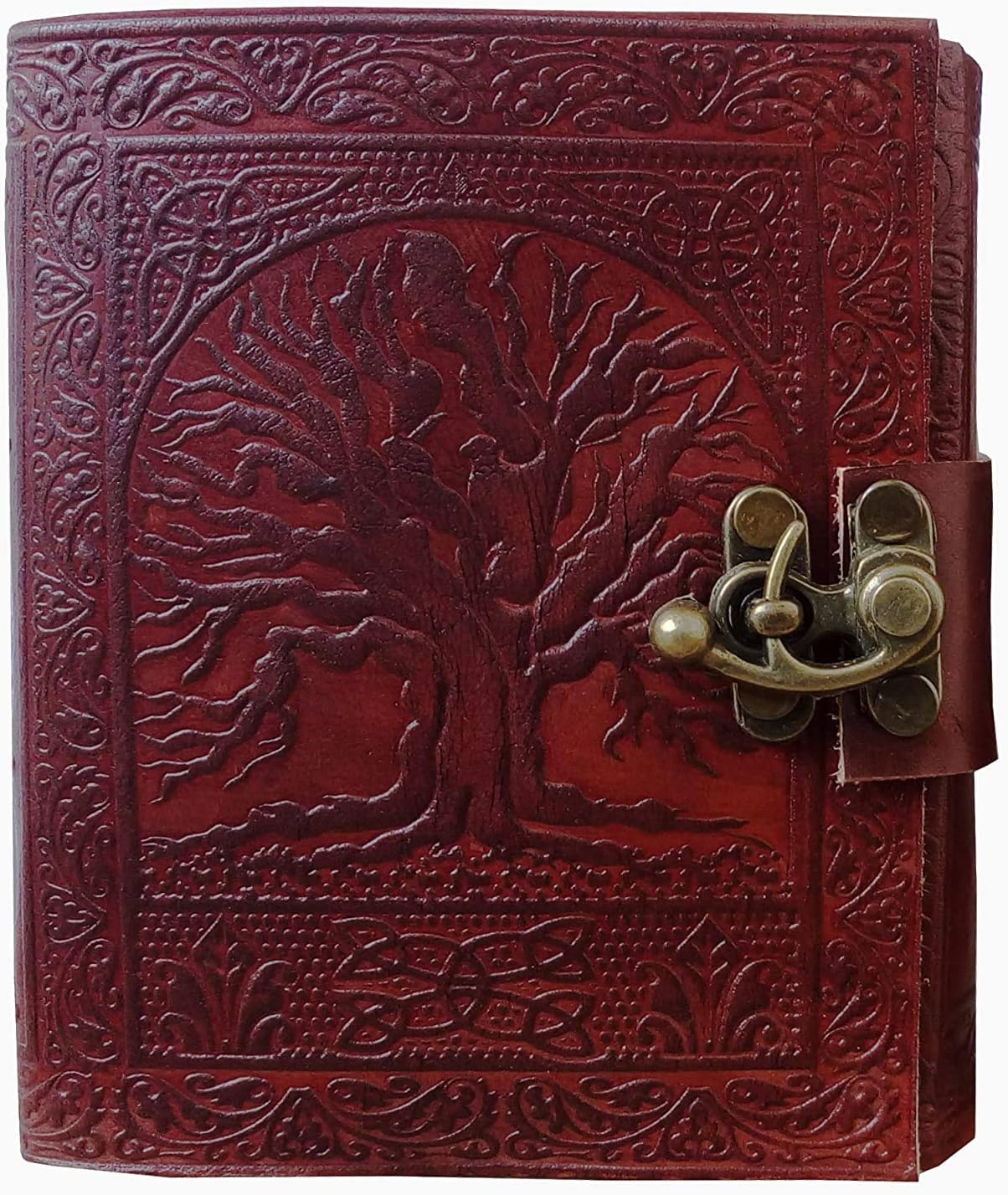 DHK Leather Journal Tree of Life Journal Leather With C-Lock Notebook Gifts For Men Women