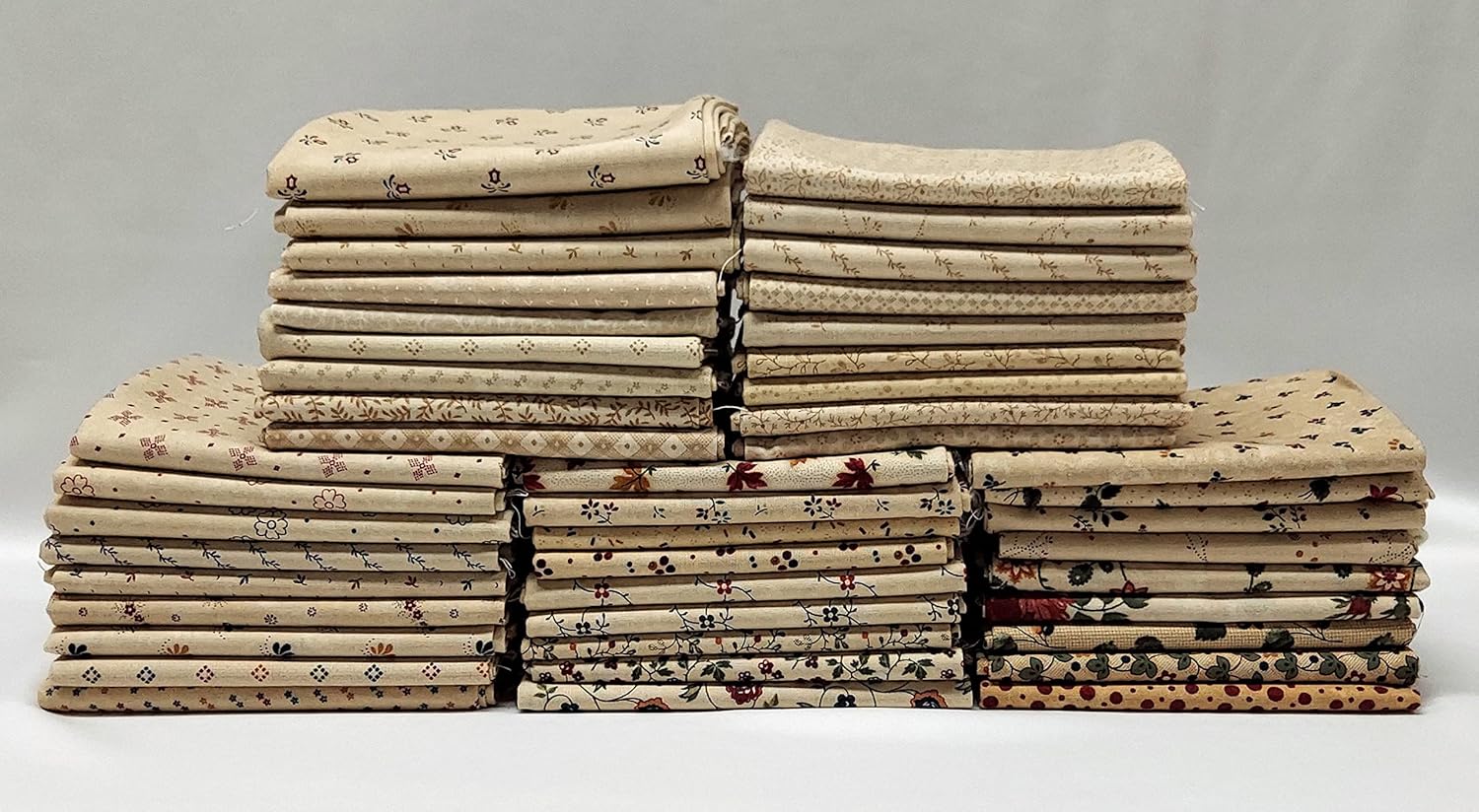10 Fat Quarters - Kansas Troubles by Moda (Creams, Neutrals, Light Colors ONLY) Fat Quarter Bundle Calico Floral Flowers Classic Reproduction Style Quality Quilters Assorted Cotton Fabrics