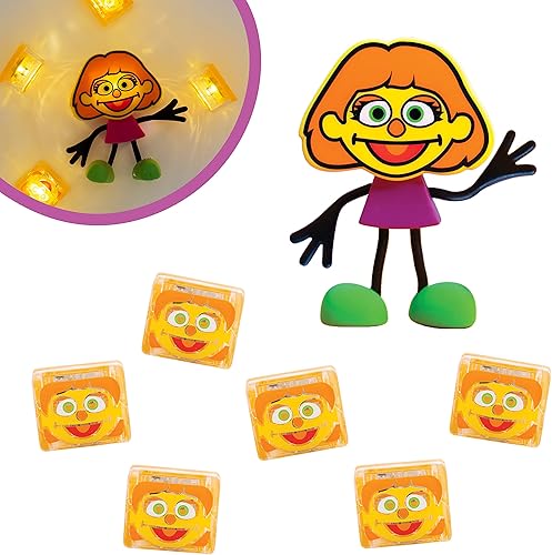 Glo Pals x Plaza Sésamo Julia juguete de baño activado por agua con 6 cubos reutilizables iluminados para juegos sensoriales