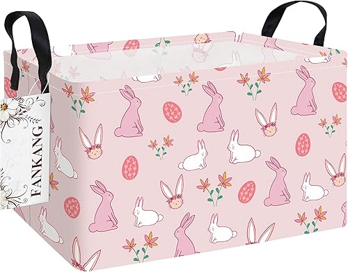 Miniatura 40 de FANKANG - Cestos de almacenamiento, cesta de lavandería plegable de lona para cuarto infantil con revestimiento impermeable de PE, grandes cestas de