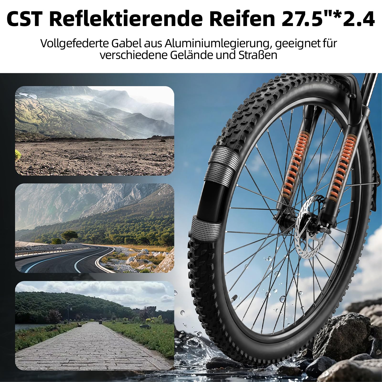 ttgo C5 27.5 Zoll E-Bike für Damen & Herren, 250W HECKMOTOR MIT 70 NM, 48V 13.5Ah Akku abnehmbar, 110–130 km Reichweite, Shimano 7-Gang, montieren.27.5"*2.4 StVZO
