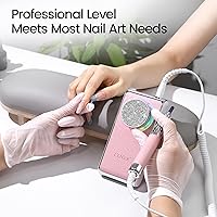 Vista 6 de L'UGX Taladro de uñas profesional, máquina de taladro de uñas sin escobillas de 30000 RPM, lima de uñas eléctrica recargable inalámbrica para uñas