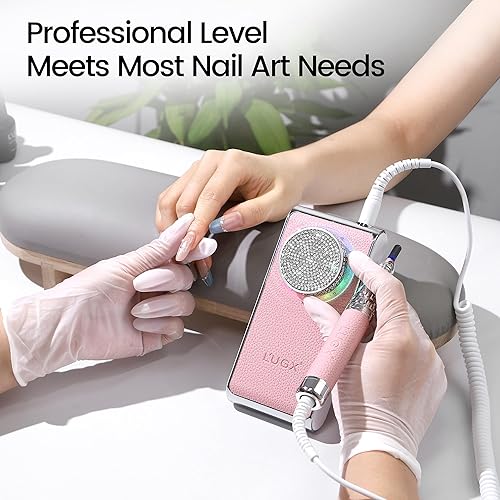 Miniatura 6 de L'UGX Taladro de uñas profesional, máquina de taladro de uñas sin escobillas de 30000 RPM, lima de uñas eléctrica recargable inalámbrica para uñas