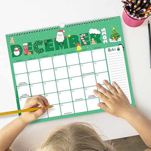 Vista 21 de SUNEE Calendario 2026 de pared de 18 meses, octubre de 2025 a marzo de 2027, calendario colgante grande de 12 x 17 pulgadas 2026 con notas, mes CUTE
