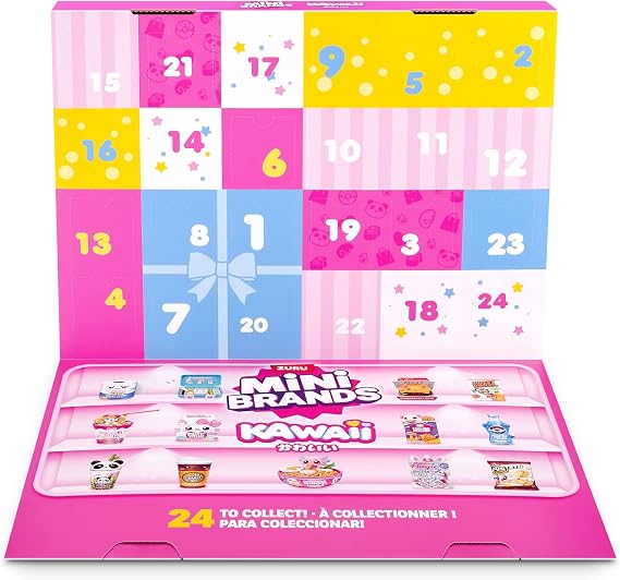 Mini Brands Kawaii Advent Calendar by ZURU, Collectible Seaonal Toys for Girls