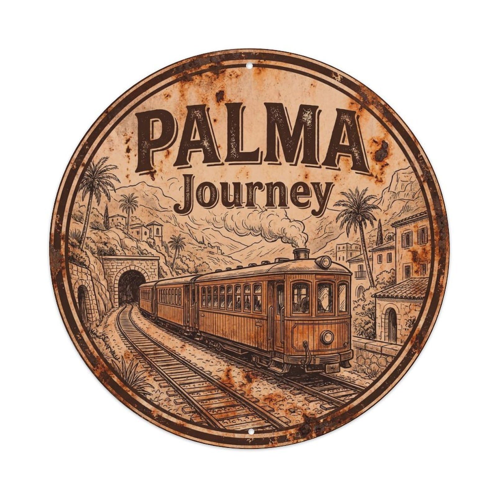 Vintage Travel Palma Spain Collectible Metal Tin Sign