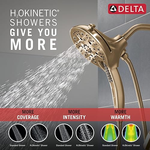 Miniatura 18 de DELTA FAUCET Delta Faucet Tetra 17 Series - Juego de ducha cromada de doble función con cabezal de mano In2ition 2 en 1, grifo cromado, Lumicoat
