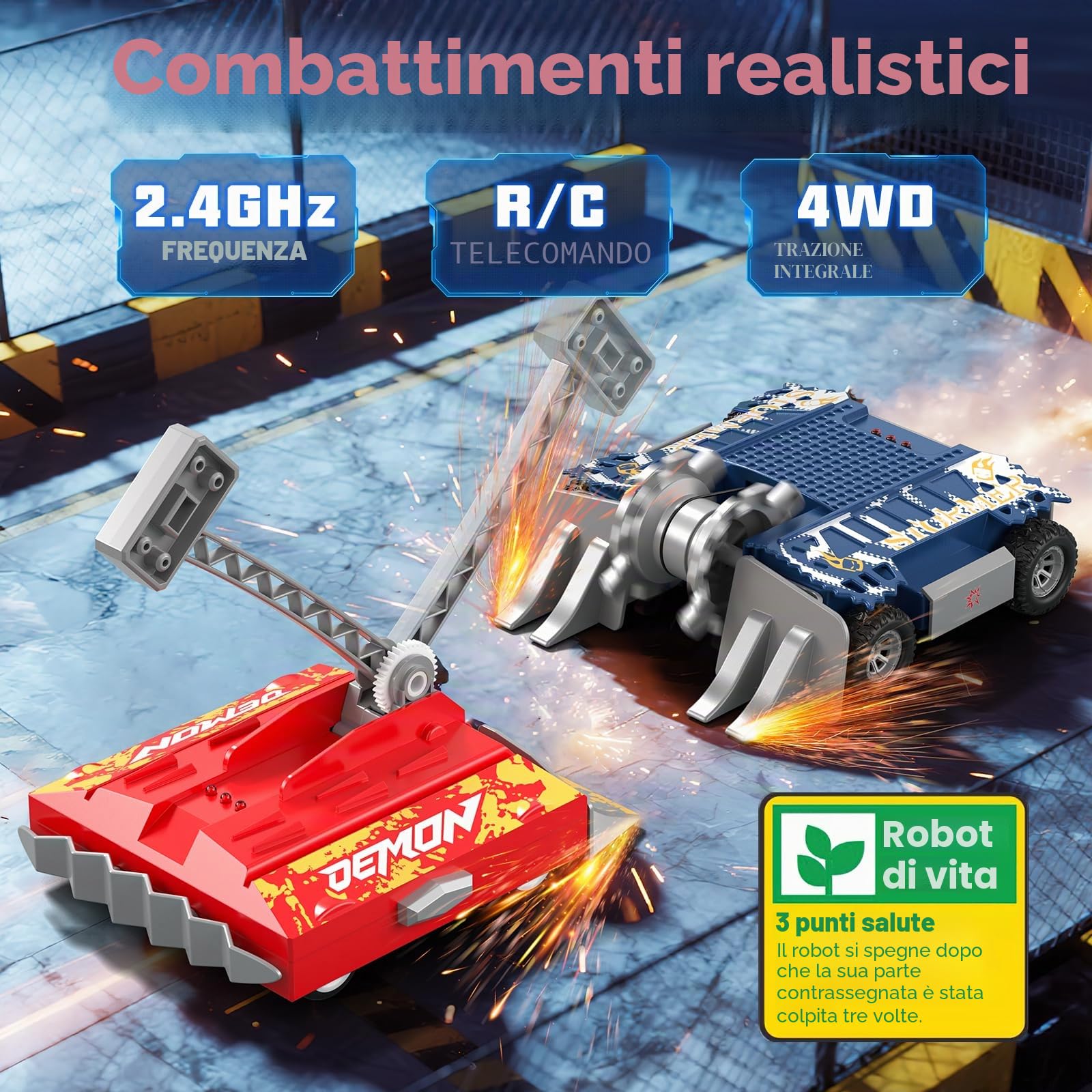Sunrad BattleBots Arena MAX, Multiplayer Robot Board Game for Kids, Remote Control Toy,for Boys and Girls Ages 8 and Up