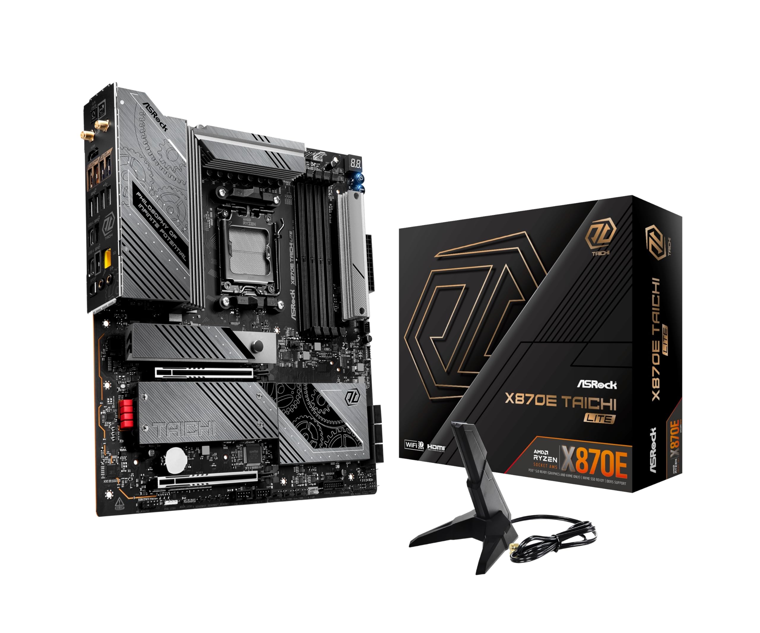 ASRock Motherboard X870E Taichi Lite AMD Ryzen 9000 Series CPU (Soket AM5) Compatible X870E Chipset EATX Motherboard-image-41