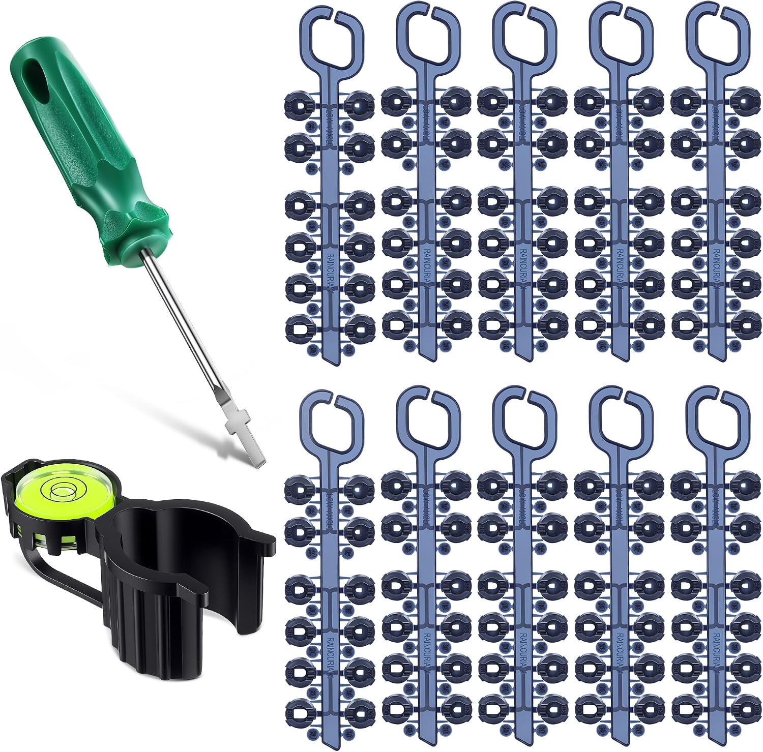 10 Pack Rotor Adjustment Tool Set Compatible with Rain Bird 5000 Sprinkler Heads, Rotor Nozzle Trees Bundle with Hold up Tool and Rotortool Screwdriver for Lawn Irrigation Sprinkler System