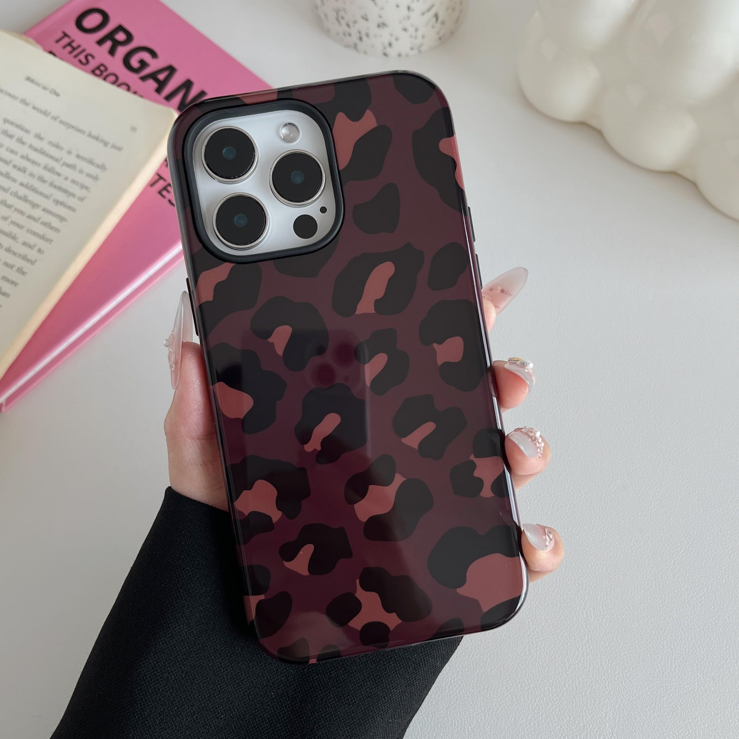 Magnetic Designed For IPhone 16 Pro Case Clear Compatible With MagSafe Cute Leopard Print Pattern Soft TPU Bumper Shockproof Anti-Scratch Slim Phone Cover For IPhone 16 Pro, Rose