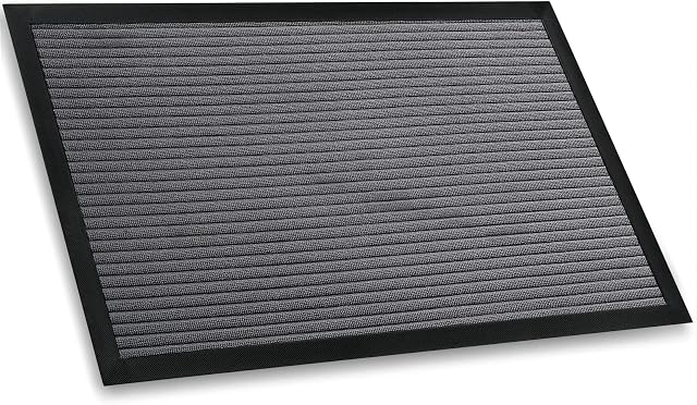 Mibao Door Mat Indoor and Outdoor, 40 x 60 cm, Entrance Door Mat, Non Slip Front Door Mat, Heavy Duty Floor Mat, Inside and outside Doormat Dirt Trapper, Kitchen Mat, Line Grey
