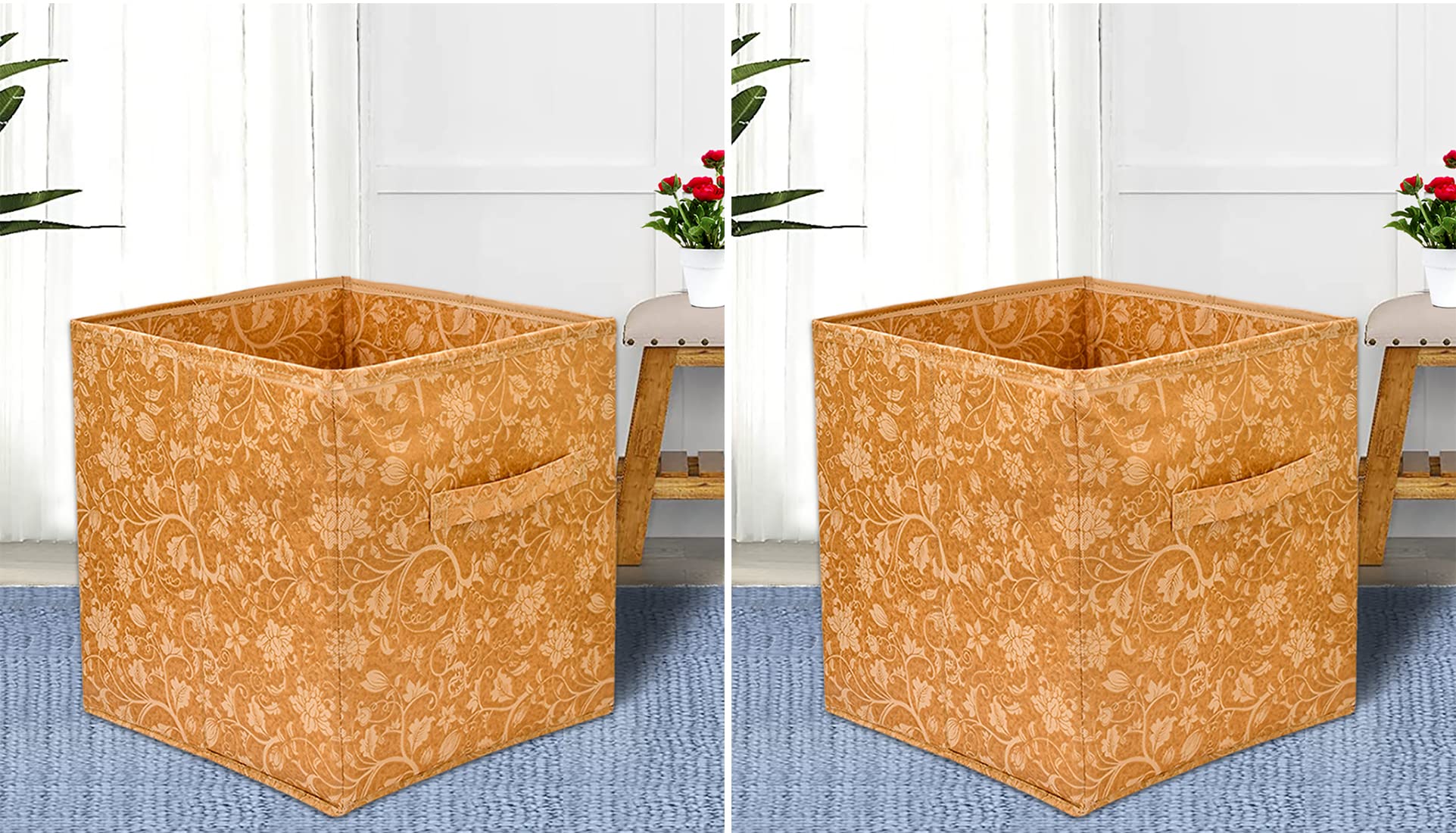 Kuber Industries Metalic Printed Multi-Utility Organizer, Storage box, Closet For Clothes, Toys With Handle- Pack of 2 (Brown)-HS43KUBMART26207 (B09GVNXQBH) Amazon Price History, Amazon Price Tracker