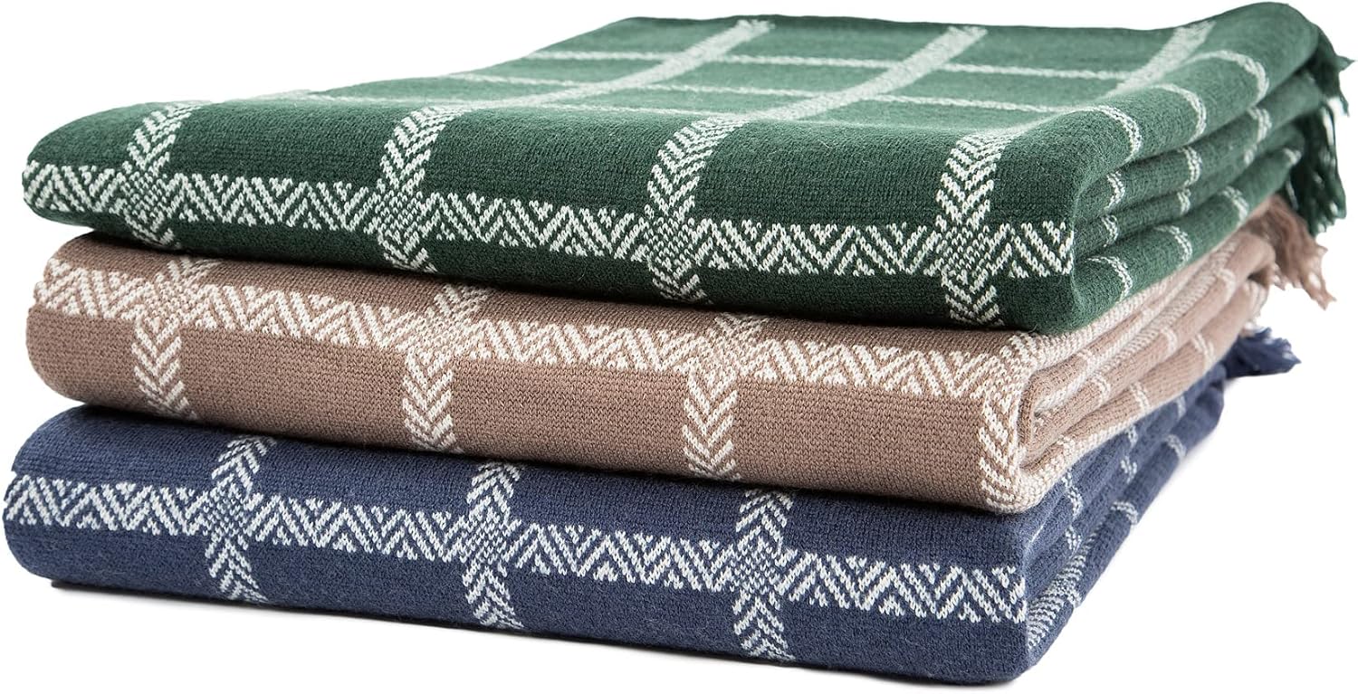 SAOL Irish Merino Wool Throw Blanket - Washable Knit Blanket Made in Ireland 75" by 57" - Oxford Blue - Image 7