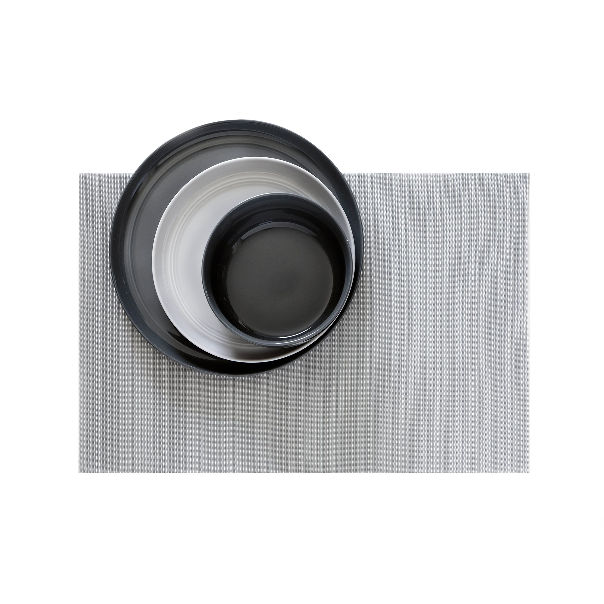 Juego de 4 gris Linnea Rib vinilo mantel individual Rectangular de limpiar 13 "x19"