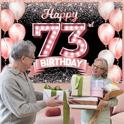 Vista 329 de Happy 21st Birthday Rose Gold Banner Backdrop Cheers to 21 Years Old Confetti Balloons Theme Decor Decorations for Women 21 Years Old Pink Birthday