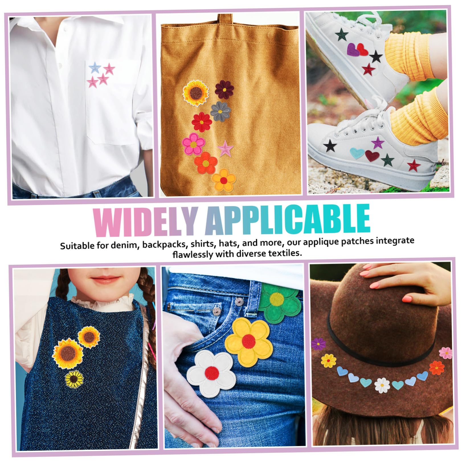 Operitacx 284stücke Teiliges Bunter Blumen-patches Zum Aufbügeln Einzigartige Applikationen Für Kleidung Hüte Taschen Und Mehr Haltbare Gestickte Designs Für Kreative -reparaturen