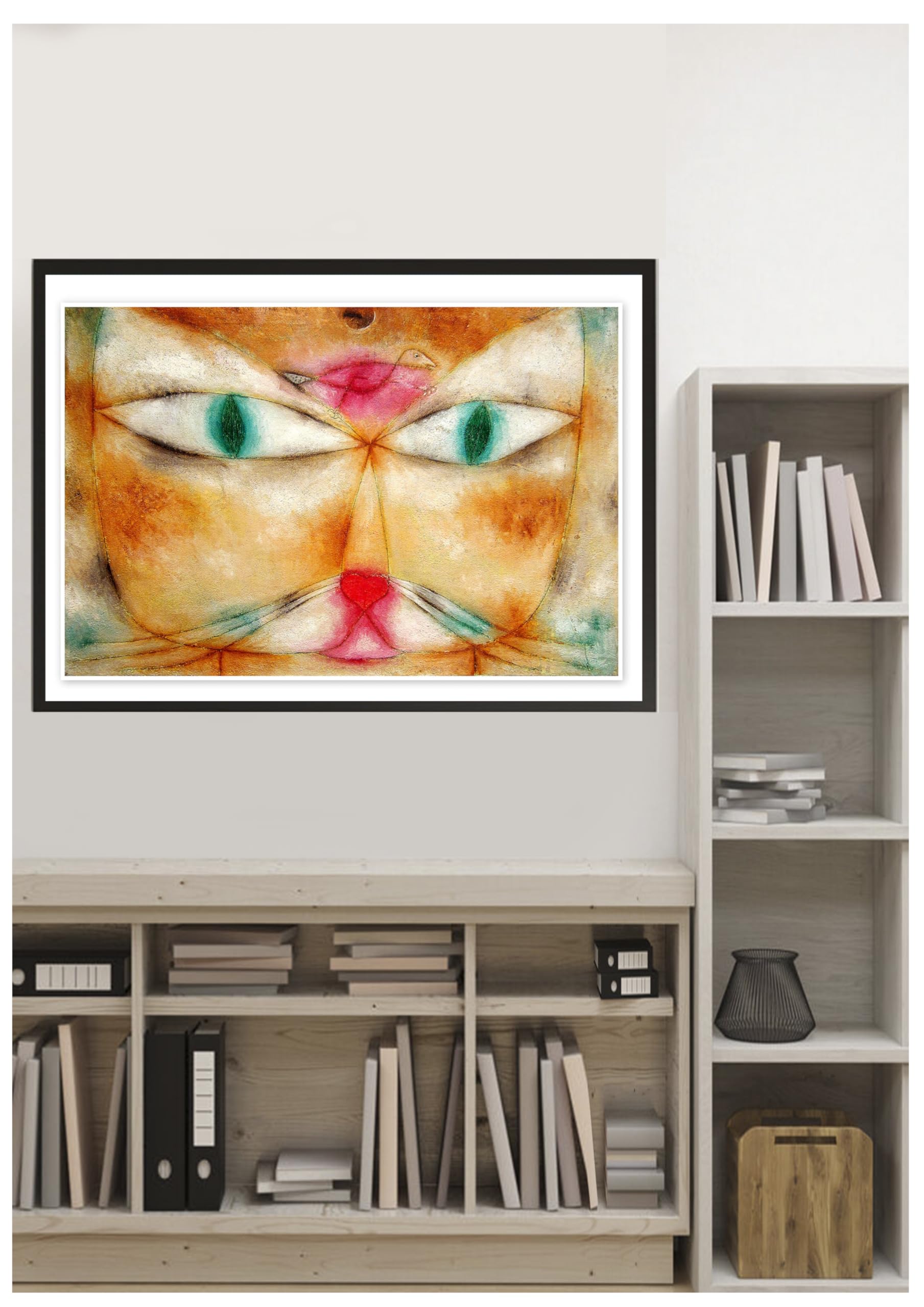 Cat and bird Paul Klee Vintage Retro Advertising Poster Home Decor Wall Art Living Room Print A4 No Frame Include