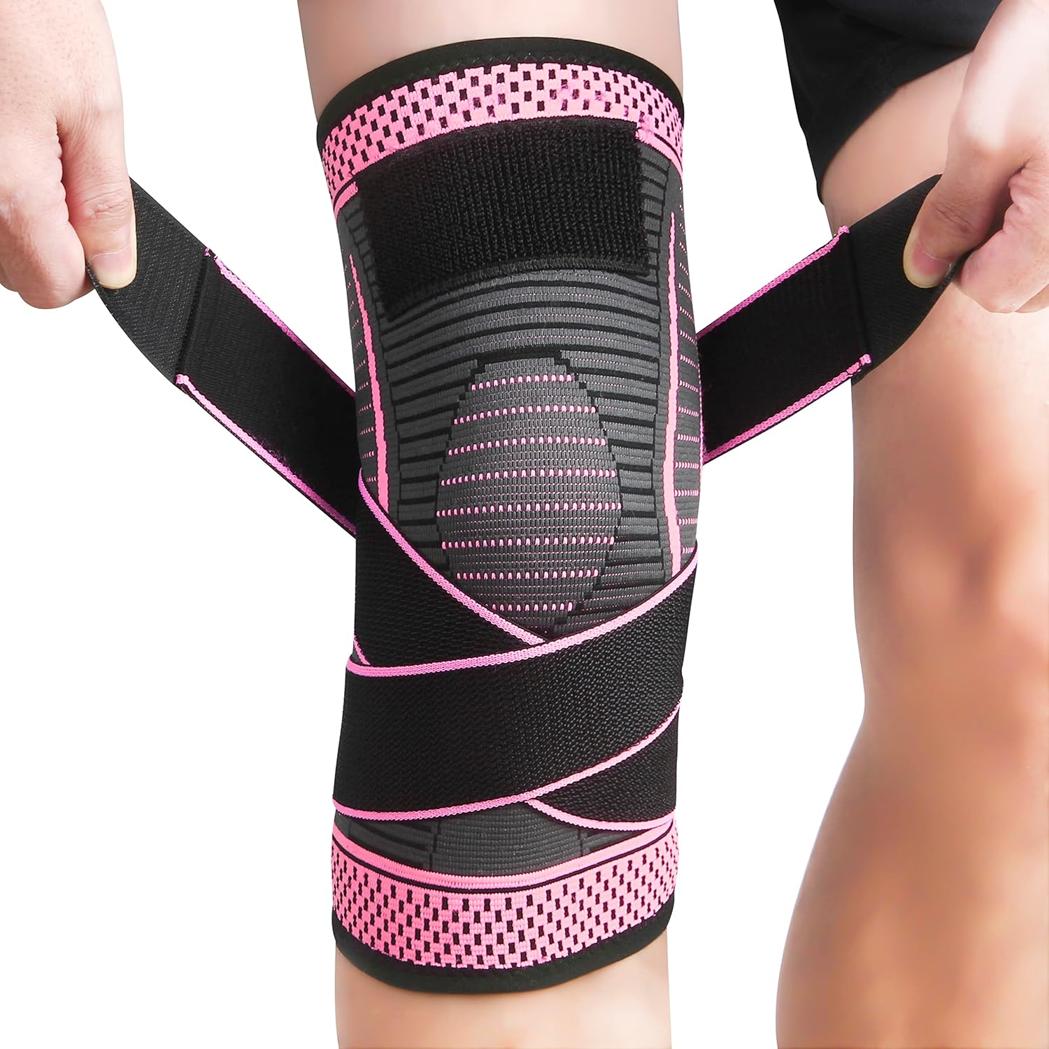 Adjustable Knee Support Brace 1 pack Compression Knee Sleeves for Men