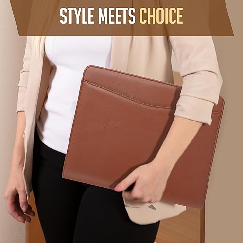 Vista 21 de STYLIO carpeta portafolios con cremallera, organizador de documentos, curriculum vitae y entrevistas, funda para tableta/iPad de 10.1 pulgadas