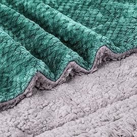 Fuzzy Sherpa Reversible Blanket for Baby, Soft Warm Cozy Coral Fleece Toddler, Infant or Newborn Reversible Blanket for Crib, Stroller, Travel, 3040, Black Green
