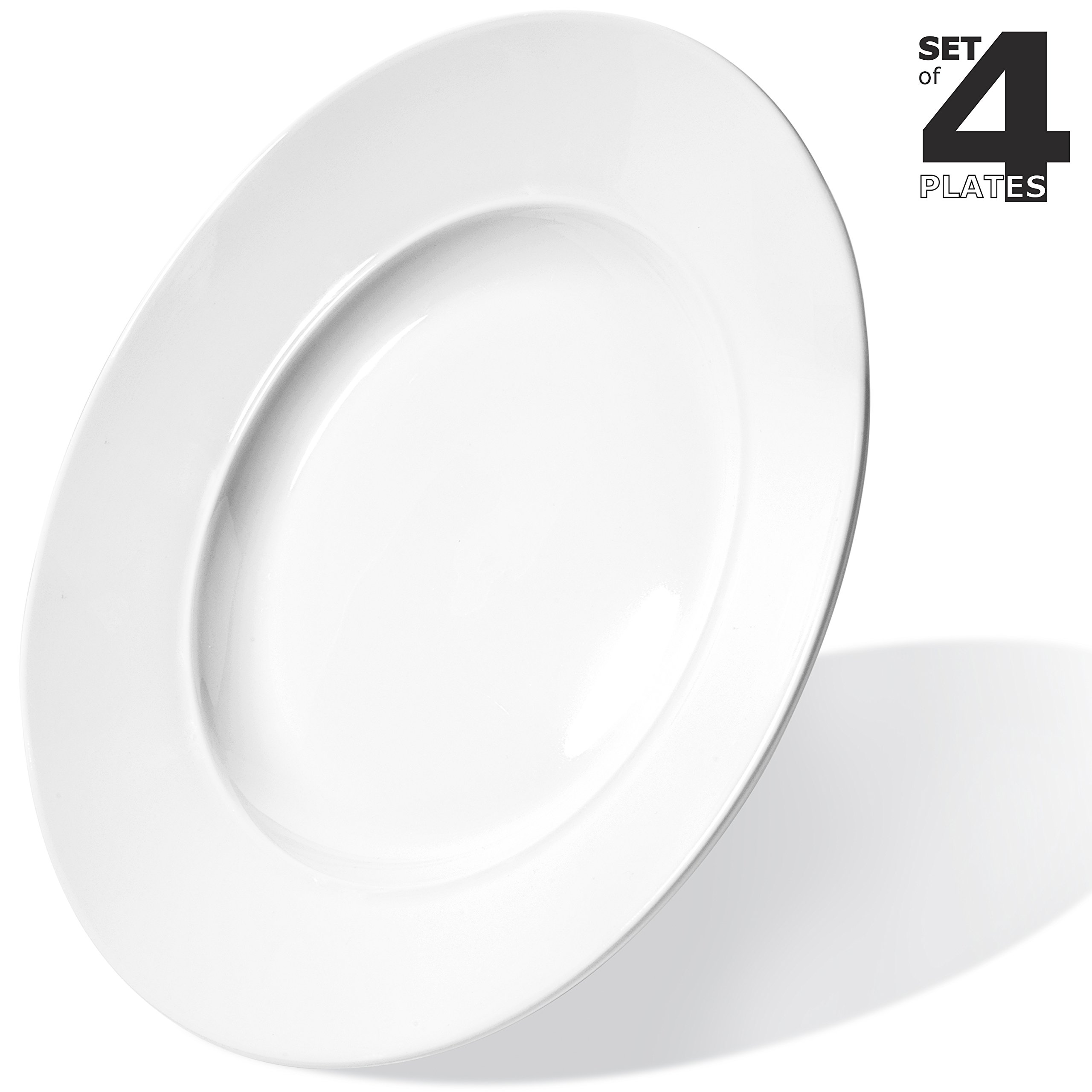 Urban Lifestyle Lot de 4 Assiettes à Pâtes et Salade en Porcelaine - Ø 26,5 cm, Bord Extérieur Profondeur 3,6 cm