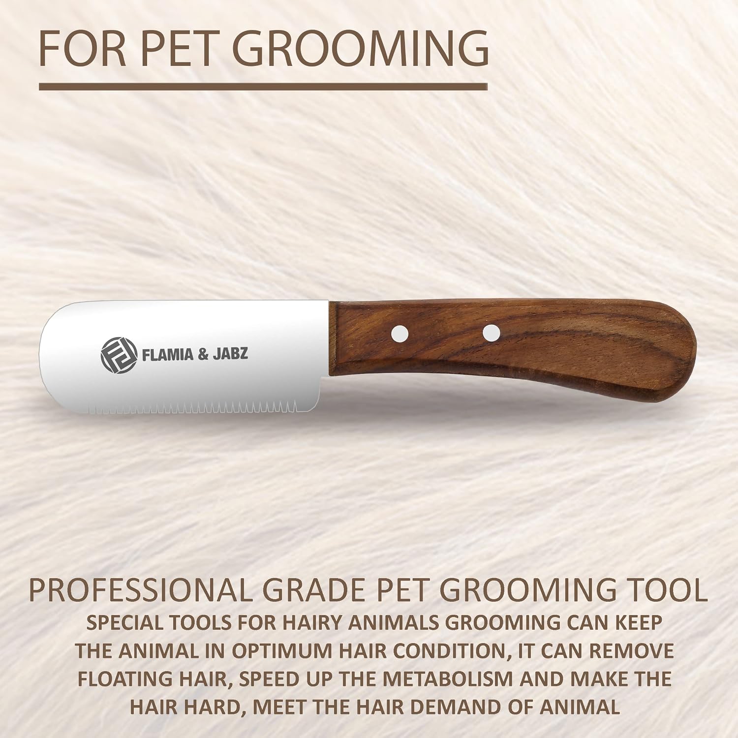 Professional Dog Grooming Hand Stripping Knife, Stripper Trimmer Tool, Red Meranti Wooded Handle non slip grip with Tripping Stainless Steel blade (Fine, Right Handed)