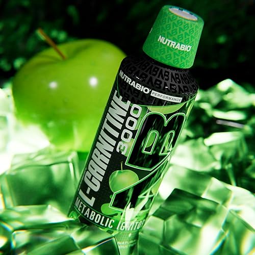 Miniatura 5 de NutraBio  Disparos líquidos de L-carnitina  3000 mg, (manzana verde)  10 mg de vitamina B-5  Cero carbohidratos y azúcares  Producción de energía