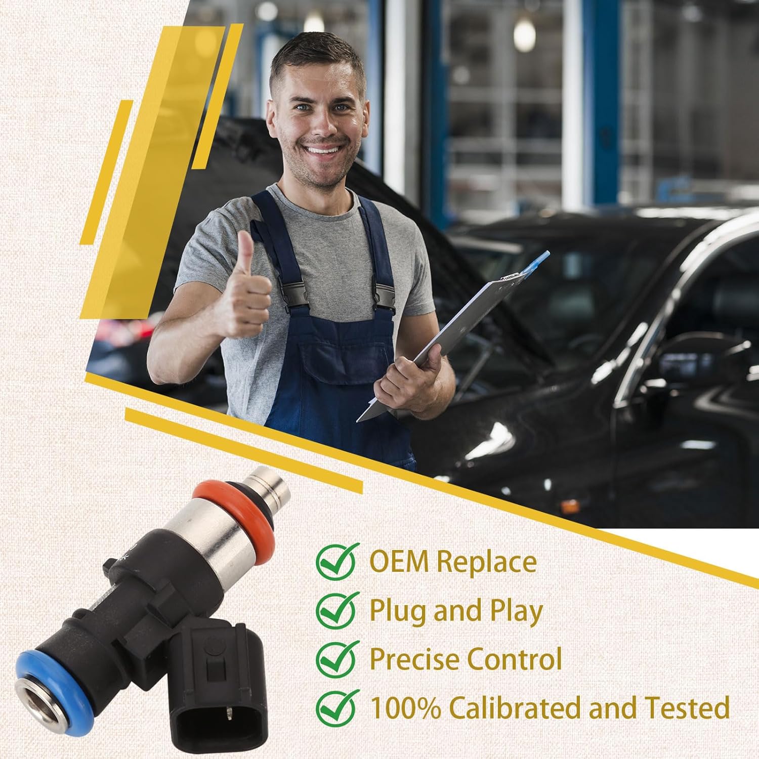 12576341 OE 6.2L & 7.0L Fuel Injectors,Compatible with/Chevy 6.2 Camaro 2010-2015,Corvette 2008-2011,Compatible with/Chevy 7.0 Camaro 2014-2015,Corvette 2006-2013 |4 Holes| |Set of 8|