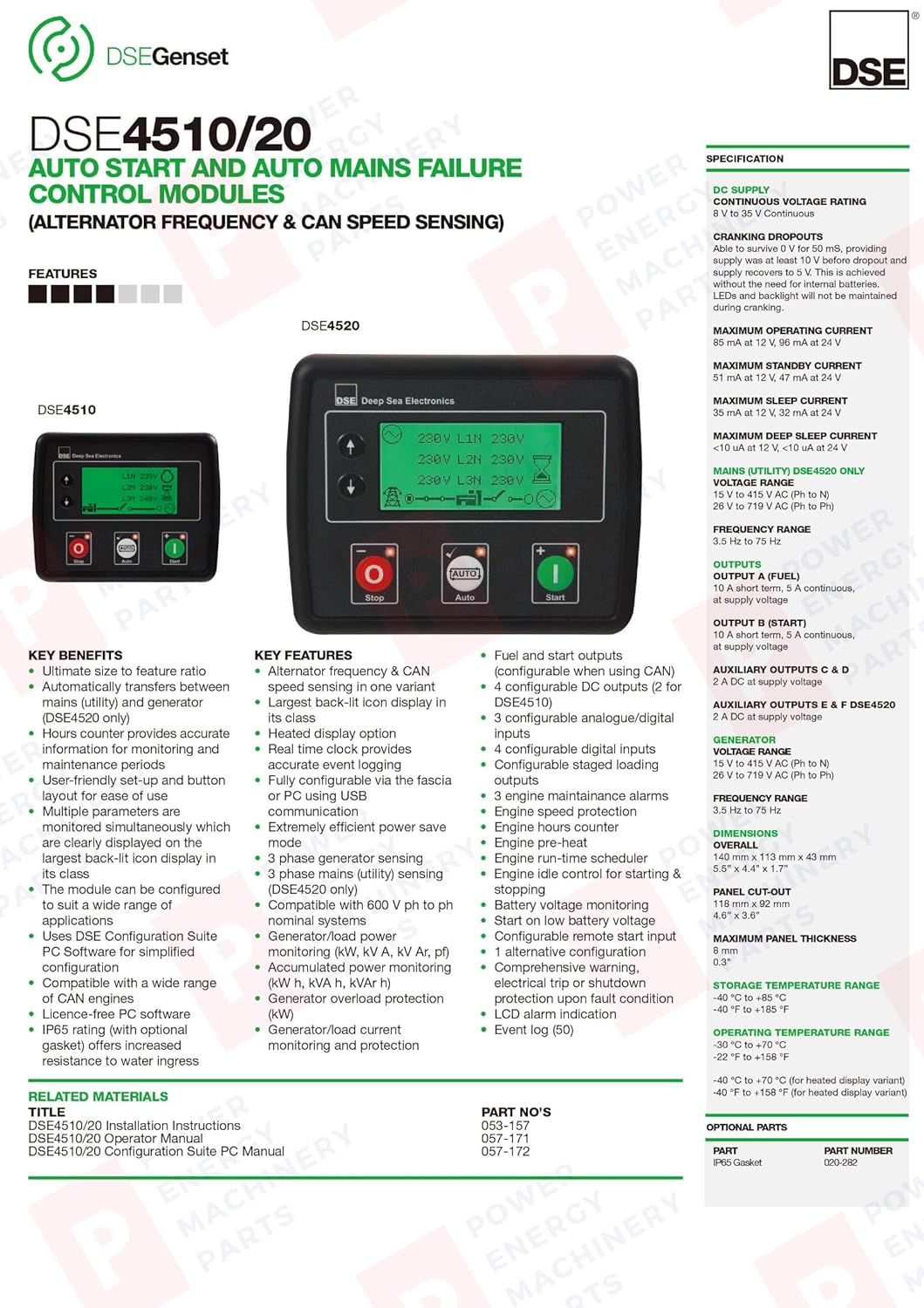 DSE4510 MKII Original Diesel Generator Controller Panel Auto Mains Failure Control Module Deep sea Made in UK PEMP