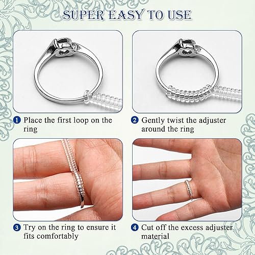 Miniatura 4 de Ajustador de anillo para anillos sueltos, ajustador de anillo para anillos sueltos, mujeres y hombres, tensores de anillos de silicona dorados,
