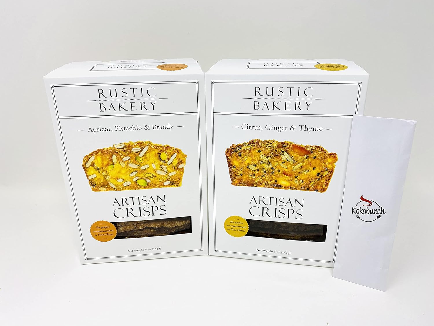 Rustic_Bakery Artisan Crisps Cracker Variety Citrus Ginger & Thyme, Apricot, Pistachio, & Brandy | 5 oz.