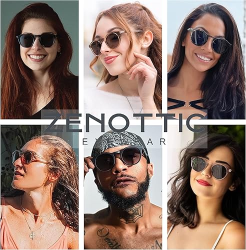 Miniatura 4 de ZENOTTIC Gafas de sol polarizadas redondas vintage para hombres y mujeres con protección UV400