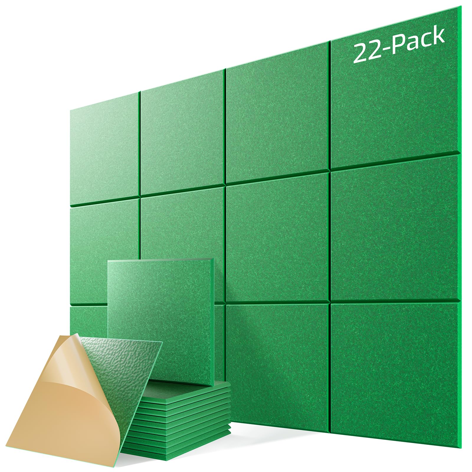 22 Pack Self-Adhesive Sound Proof Foam Panels for Walls 12"x12"x0.4"