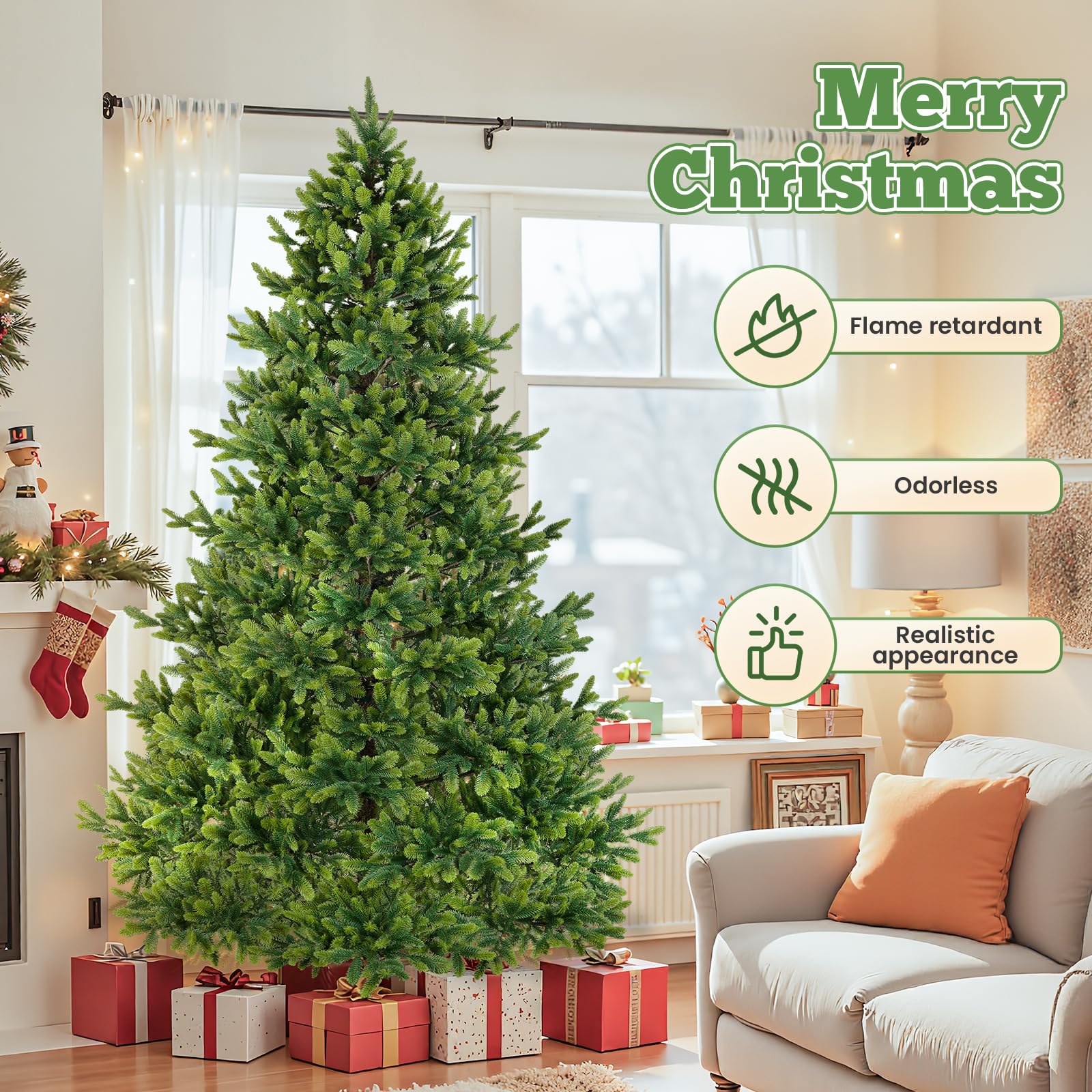SHareconn Árbol de Navidad Artificial 100% PE 198 cm